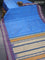 Pure kanjivaram silk saree blue and dual shade of bluish red with thread woven buttas and thread woven border