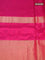 Pochampally silk saree black and pink with allover ikat weaves and long zari woven border