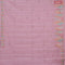 Crush embroidery saree pastel pink with embroidery work buttas and temple design embroidery work border
