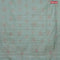 Crush embroidery saree pastel green with embroidery work buttas in borderless style