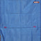 Banana pith saree blue and dark mustard with thread woven buttas in borderless style