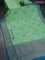 Banarasi uppada silk saree green shade and teal blue with allover floral weaves and zari woven border