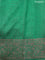 Banarasi raw silk saree green with allover zari stripe pattern and woven border