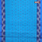 Bengal cotton saree cs blue and blue with thread woven buttas and thread woven border without blouse