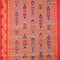 Bengal cotton saree rust shade and orange with ikat weaves and thread woven border without blouse