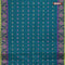 Bengal cotton saree teal green and blue with thread woven buttas and thread woven border without blouse