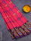 Bengal cotton saree pink and blue with thread woven buttas and long thread woven border without blouse