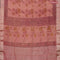 Chanderi silk cotton saree pastel peach shade and black with natural vegetable prints and zari woven gotapatti lace border