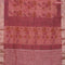 Chanderi silk cotton saree pastel peach and blue shade with natural vegetable prints and zari woven gotapatti lace border