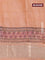 Chanderi silk cotton saree pastel peach and black with natural vegetable prints and zari woven gotapatti lace border