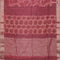 Chanderi silk cotton saree pastel pink shade and grey with natural vegetable prints and zari woven gotapatti lace border