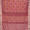 Chanderi silk cotton saree pastel peach and blue with natural vegetable prints and zari woven gotapatti lace border