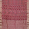 Chanderi silk cotton saree pastel maroon and black with natural vegetable butta prints and zari woven gotapatti lace border