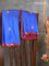 Banarasi katan silk saree blue and maroon with allover stripes woven buttas and small zari woven border