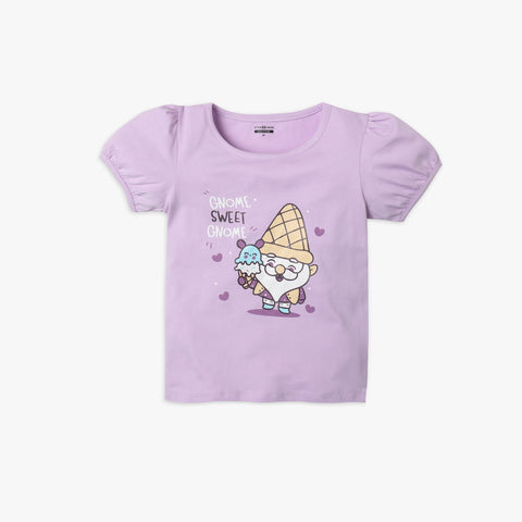 Girl's Regular Fit Printed T-Shirt
