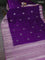 Banarasi poona silk saree purple and lavender with silver zari woven buttas and rich zari woven border