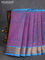10 yards silk cotton saree dual shade of bluish pink with allover vairaosi pattern and zari woven border