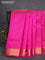 10 yards silk cotton saree pink with allover vairaosi pattern and zari woven border