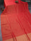 Banarasi semi crepe saree red with allover zari woven brocade weaves and lace work border