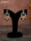Beaded double layer green necklace with emerald kundan & cz stones and pearl hangings in victorian finish