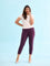 Women Solid Dark Wine Mid Rise Cropped Jeggings