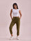 Women Solid Olive Green Mid Rise Casual Joggers