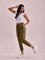 Women Solid Olive Green Mid Rise Casual Joggers