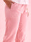 Women Solid Light Pink Cotton Pencil Pant