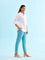 Women Solid Light Mint Mid Rise Cotton Pants