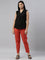 Women Solid Rust Comfort Fit Cotton Pants