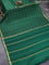 Pure mysore silk saree green with allover zari woven checked pattern and zari woven border