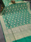 Banarasi uppada silk saree green with allover zari woven floral brocade weaves and zari woven border