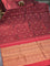 Pure kanjivaram silk saree maroon with zari woven paisley buttas and piping border