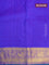 Pure kanjivaram silk saree blue and green with allover zari woven buttas and annam zari woven border