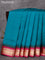 10 yards silk saree peacock green and purple with plain body and zari woven border without blouse