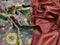 Pure kanjivaram silk saree grey and maroon with allover floral digital prints & zari weaves and long zari woven border