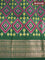 Pure kanjivaram silk saree maroon and green with allover floral digital prints and annam zari woven border