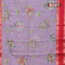 Banarasi kota saree mild purple and red with floral digital prints and rettapet zari woven border