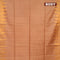 Semi tussar saree sandal with allover zari weaves and temple design zari woven border & embroidery work blouse