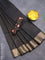 Semi tussar saree black with allover zari weaves and zari woven border & embroidery work blouse