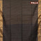 Semi tussar saree black with allover zari weaves and zari woven border & embroidery work blouse