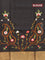 Semi tussar saree black with allover zari weaves and zari woven border & embroidery work blouse