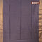 Semi tussar saree dark grey with allover zari weaves and zari woven border & embroidery work blouse