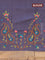 Semi tussar saree dark grey with allover zari weaves and zari woven border & embroidery work blouse