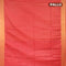 Semi tussar saree red with allover thread weaves and sequin work pallu & embroidery work blouse