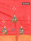 Semi tussar saree red with allover thread weaves and sequin work pallu & embroidery work blouse