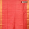Semi tussar saree red with allover thread weaves and sequin work pallu & embroidery work blouse