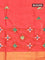 Semi tussar saree red with allover thread weaves and sequin work pallu & embroidery work blouse