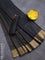 Semi tussar saree black with allover thread weaves and sequin work pallu & embroidery work blouse