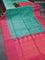 Pure soft silk saree teal blue and dual shade of pink with plain body and long zari woven border